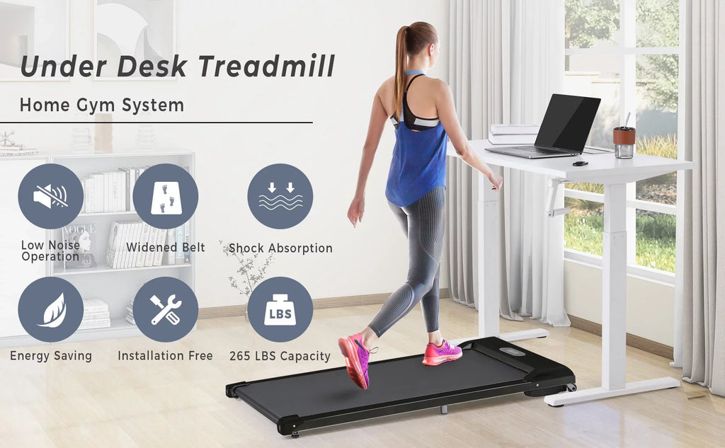 Walking Pad Treadmill, BTMWAY Ultra-Quiet Under Desk Treadmill for Home Office Gym Use, 2.5HP Electric Treadmill with Bluetooth APP/speaker/Remote Control/Display, 2 in 1 Portable Walking Pad