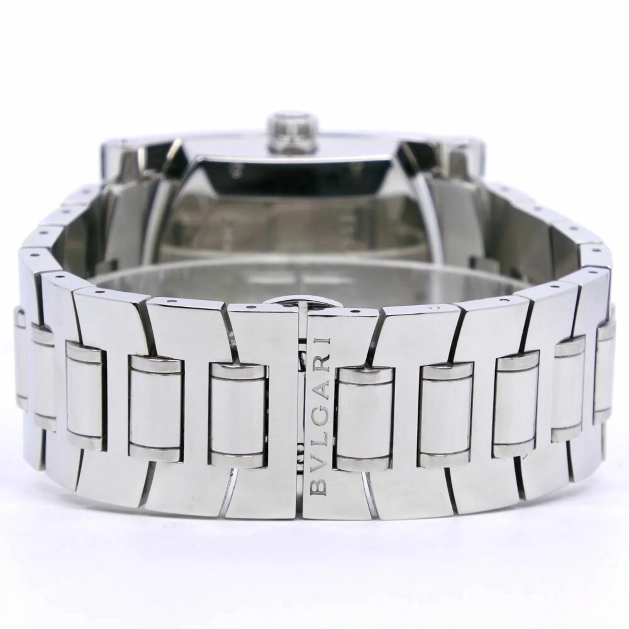 Pre-Owned Bvlgari Ashoma Watch AA48S Stainless Steel Silver Automatic Men's Navy Dial (Good)