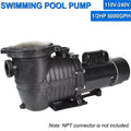 iMeshbean In-ground Swimming Pool Pump, 1.5HP Motor 110V-230V, 6000GPH, Head Max 69FT, for Above Ground Swimming Pool and Inground Pool Water Circulation, w/ Strainer Basket