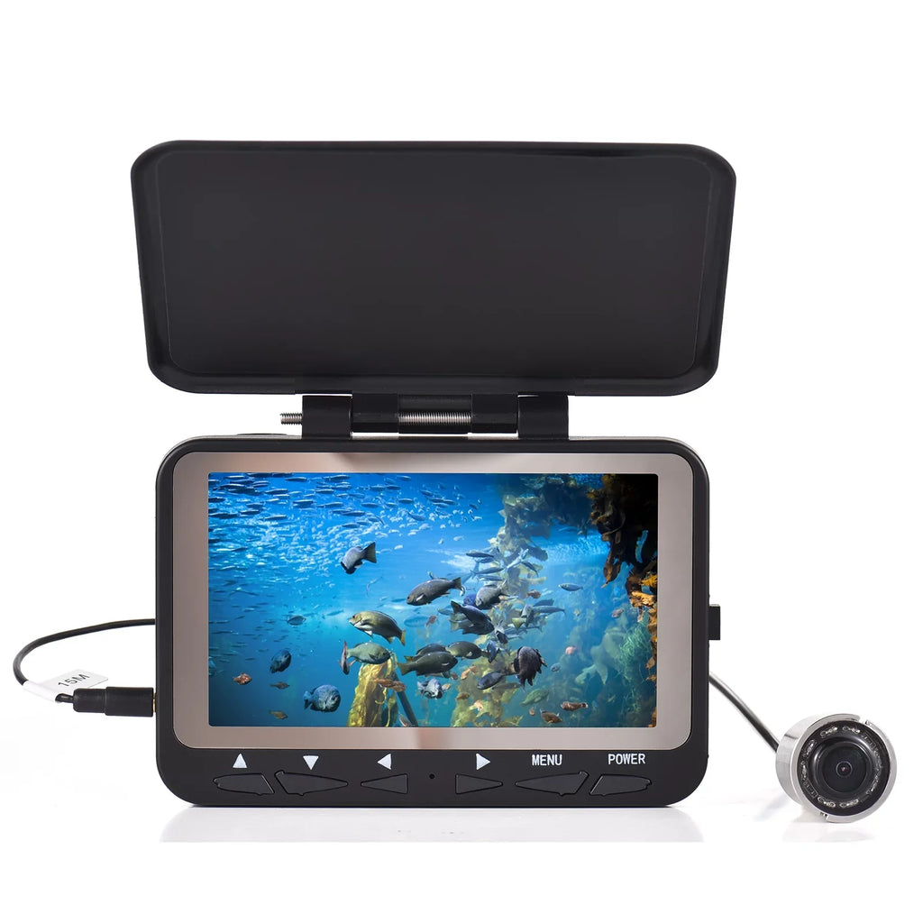 Lixada Underwater Fishing Camera 15M/30M LCD Fish Finder 1200TVL 8PCS IR LED Night Vision for Ice Vessel Fishing