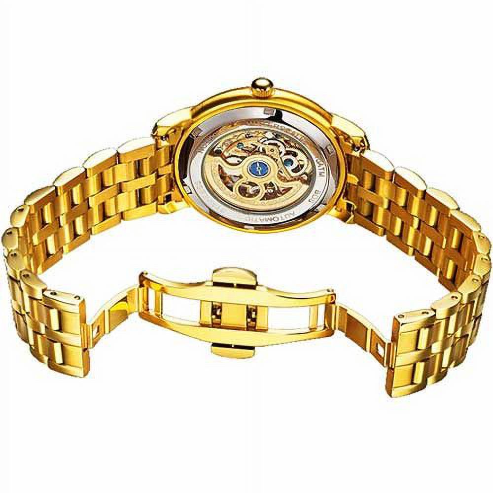 ENAPY Automatic Mechanical Steel Gold Dragon 30M Water Strong Wrist Watch