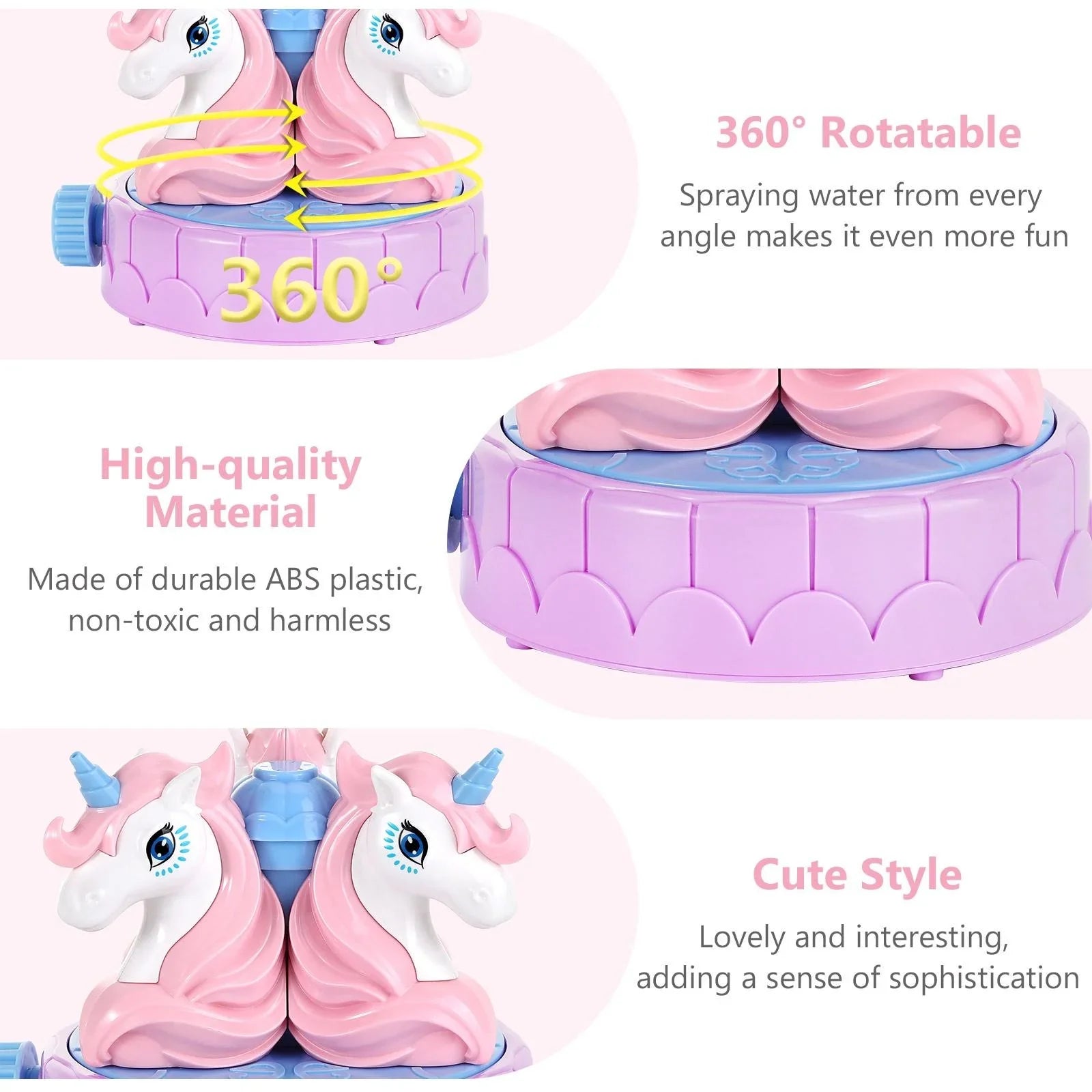 MoKo Unicorn Sprinkler for Kids Outdoor Play, Spray Water Toys for Summer Lawn Garden Activities