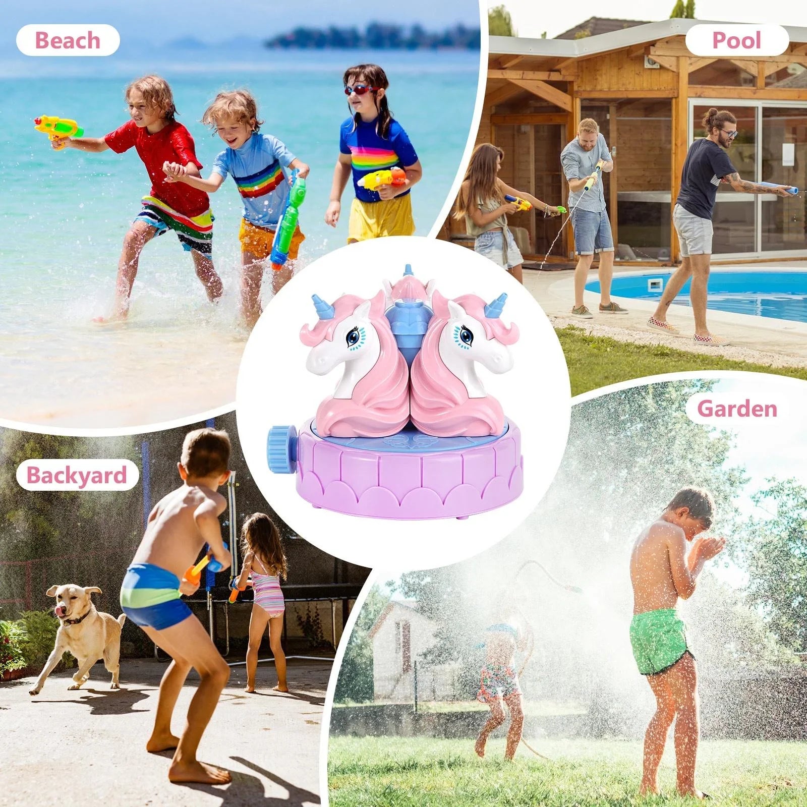 MoKo Unicorn Sprinkler for Kids Outdoor Play, Spray Water Toys for Summer Lawn Garden Activities