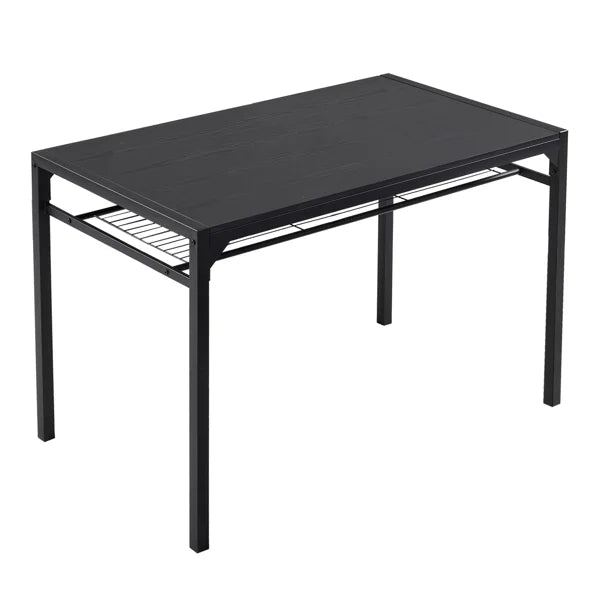 ALFRESCO Black 4-Piece Dining Table Set for 4 - Includes 2 Chairs, 1 Bench, Optimal for Small Spaces