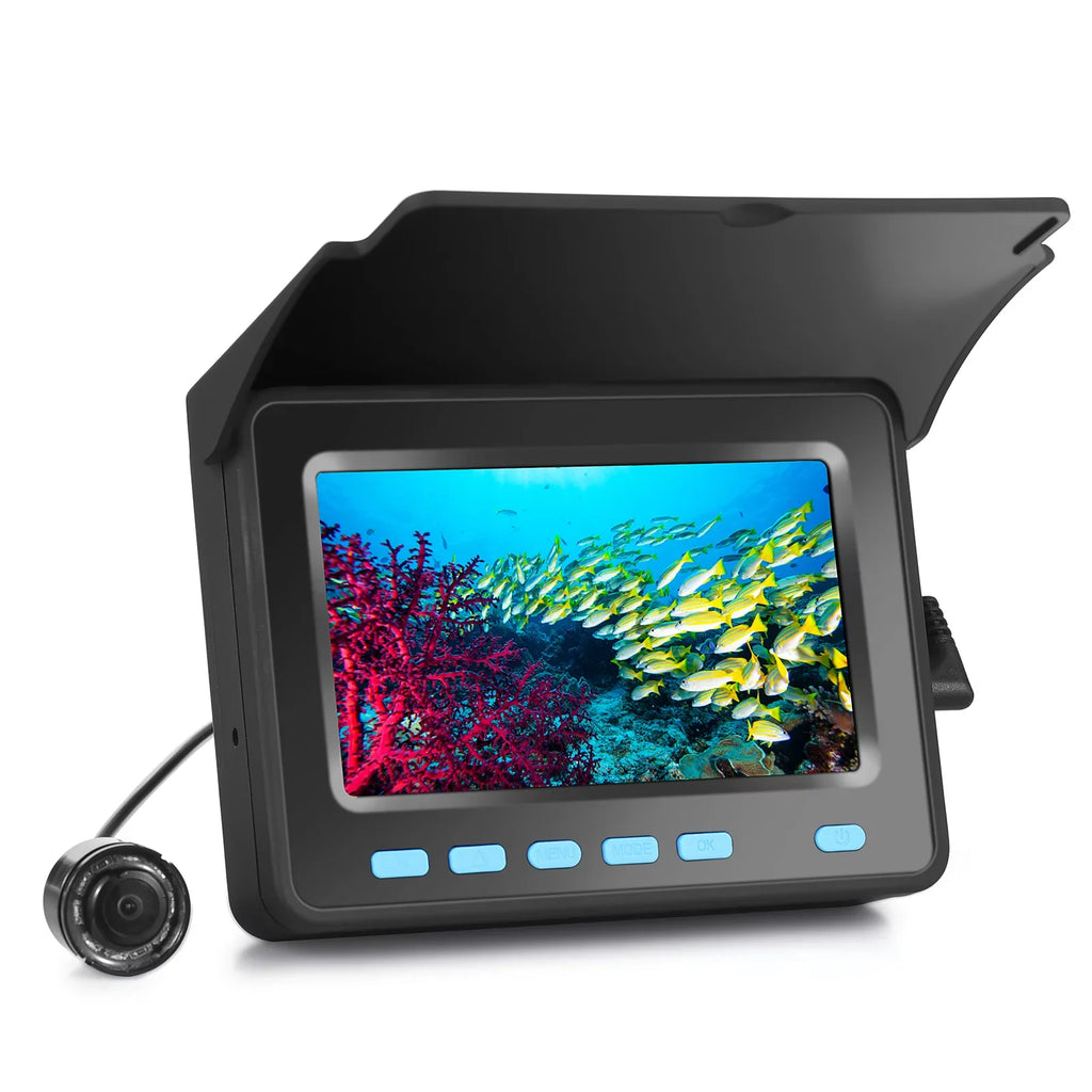 Underwater Fishing Camera with 4.3'' LCD - 20M/30M 1200TVL Fish Finder with 8PCS IR LED Night Vision for Ice and Vessel Fishing