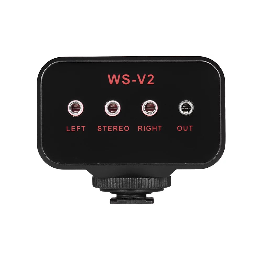 Andoer WS-VS Dual-Channel Microphone Audio Mixer Adapter & Cold Shoe Mounting Hub 3.5mm Stereo Output for DSLR Camcorder