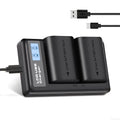 2-Pack LP-E6NH 2950mAh Batteries and Dual Charger for Canon EOS R R5 R6 5DS 6D 7D 60D 70D 80D 90D 5D Mark II/III/IV Camera