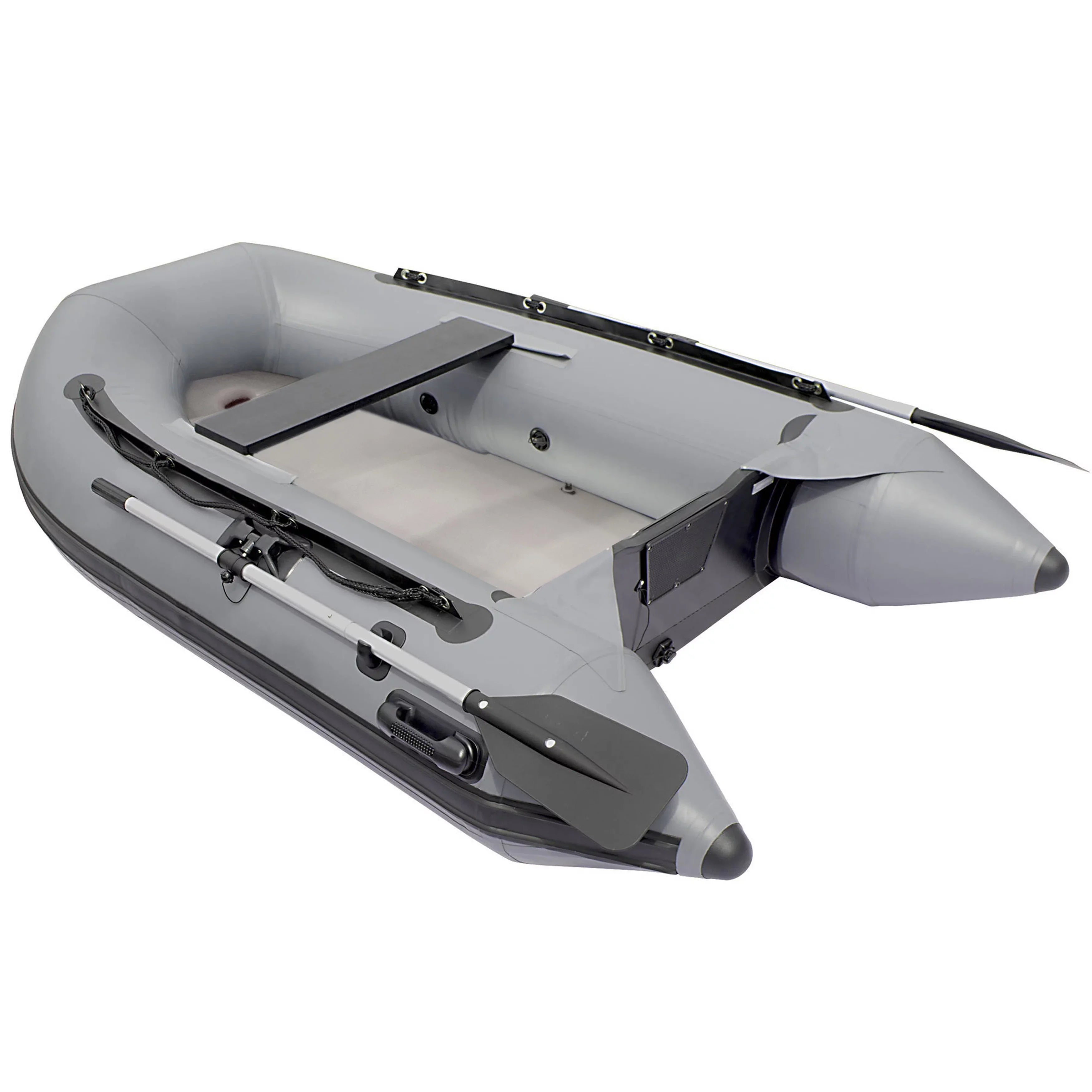 ALEKO Inflatable Air Floor Fishing Watercraft - 8.4 Foot - Gray