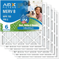 18x20x1 Air Filter MERV 8 Comparable to MPR 700 & FPR 5 Electrostatic Pleated Air Conditioner Filter 6 Pack HVAC AC Premium USA Made 18x20x1 Furnace Filters by AIRX FILTERS WICKED CLEAN AIR.