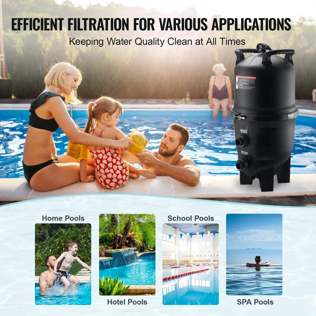SKYSHALO 425Sq.Ft Pool Cartridge Filter In/Above Ground Swimming Pool Filtration