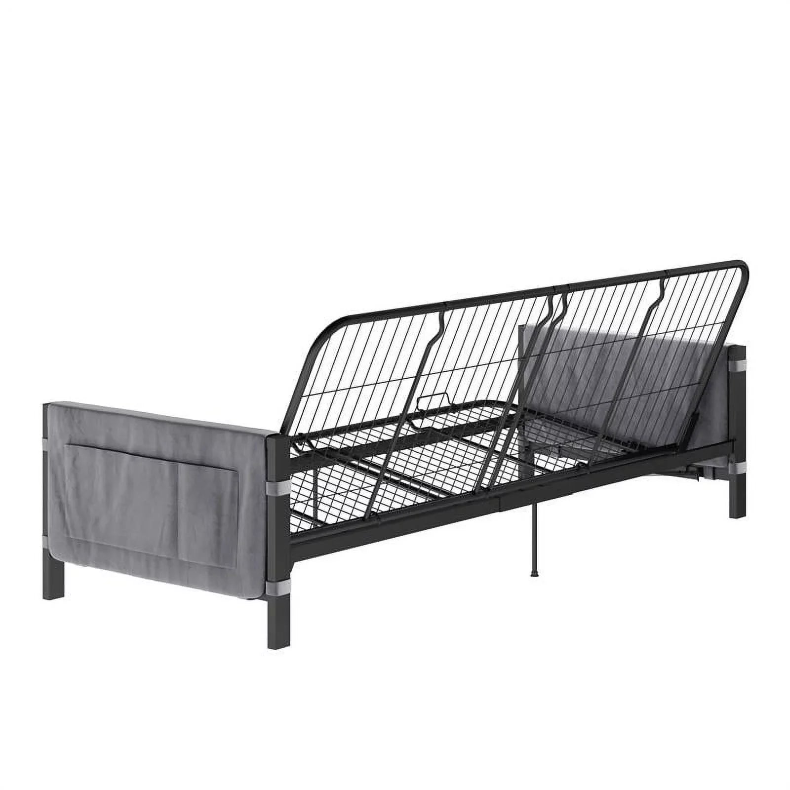 DHP Melbourne Storage Futon with 6" Thermobonded Futon Mattress in Gray