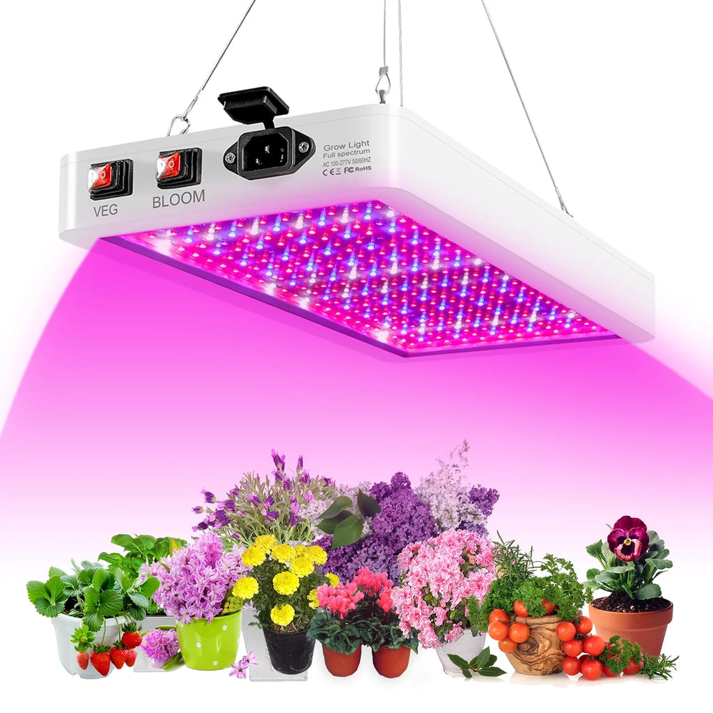 Aibecy Dual Switch LED Grow Light 2000W for Indoor Plants Full Spectrum IP65 Waterproof Perfect for Seedlings Flowers Greenhouse