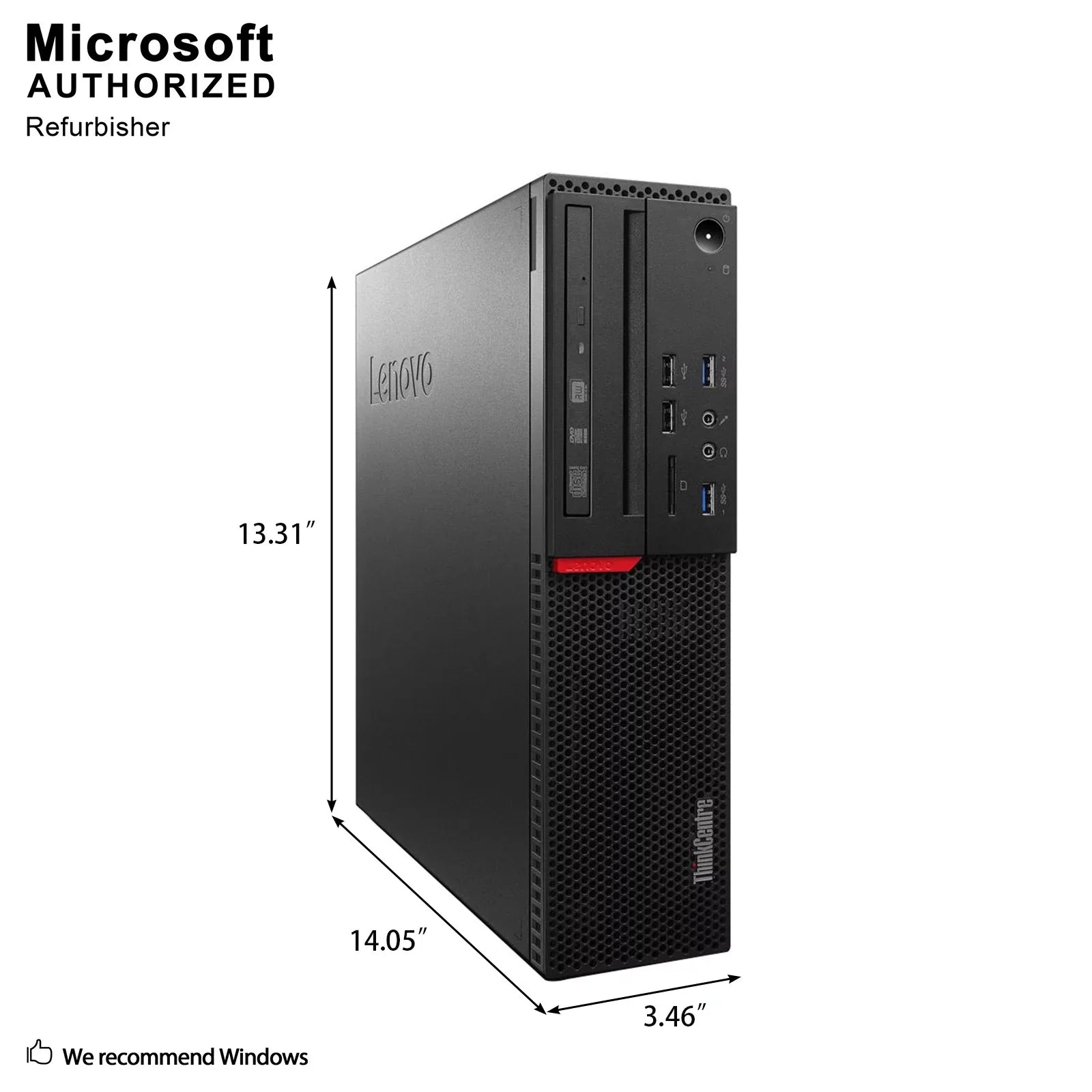 Lenovo ThinkCentre M800 SFF High Performance Desktop Computer, Quad i5-6400 up to 3.3GHz, 8G DDR4, 512G SSD, DVD, WiFi, BT, 4K Support, DP, VGA, Win10 Pro 64 En/Sp/Fr Used Grade A