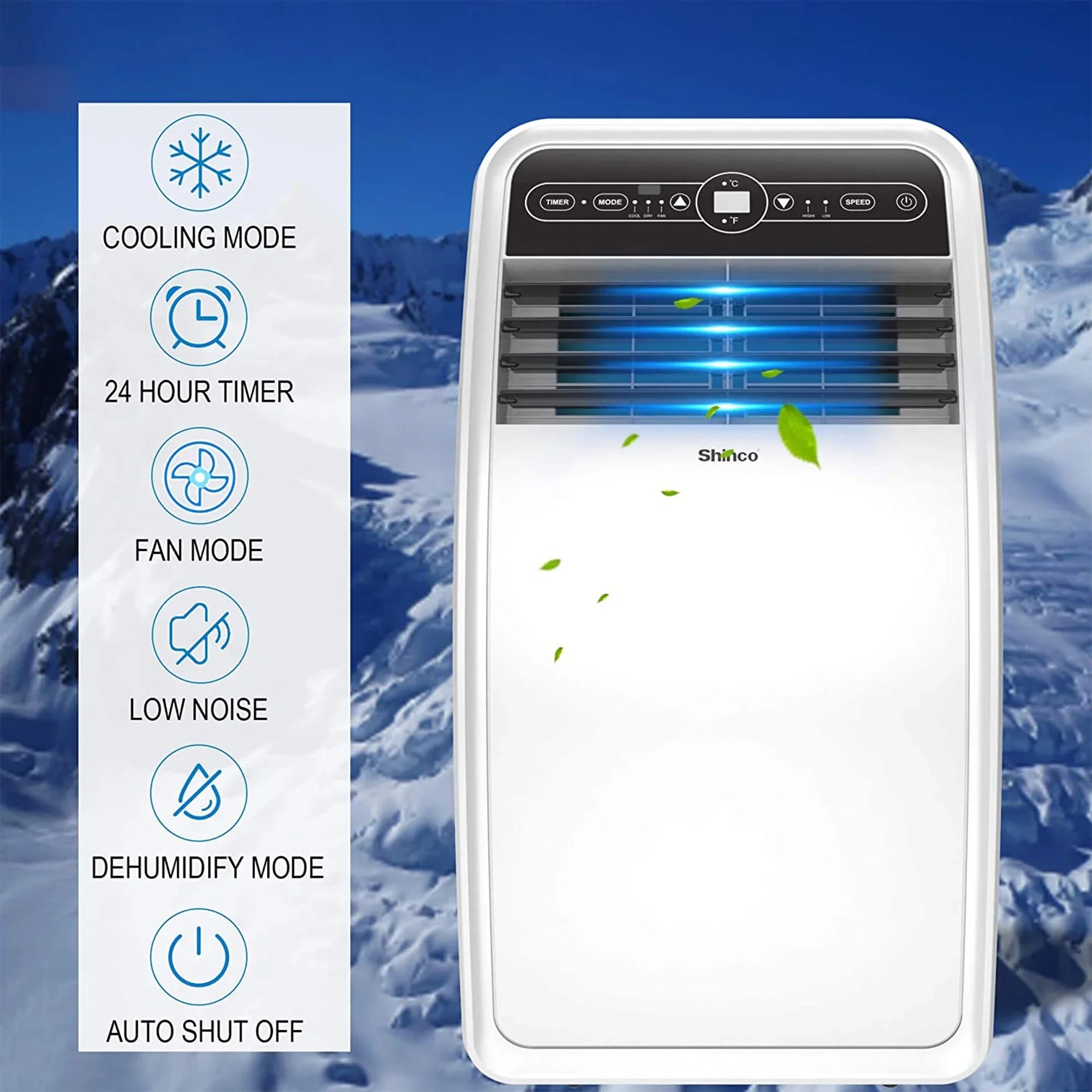 Shinco 8,000 BTU Portable AC Unit, Dehumidifier, and Fan for 200 SqFt Rooms