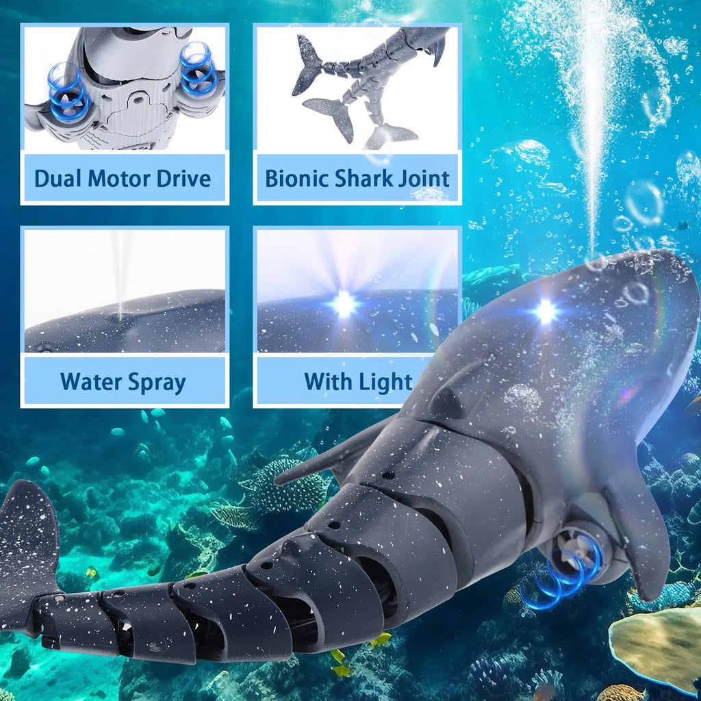 Ant Class Remote Control Whale Toys, RC Shark Spray Water Ship Toy for Boys Girls, Swimming Pool Toys, RC Craft for Kids, Diving Toys for Pool
