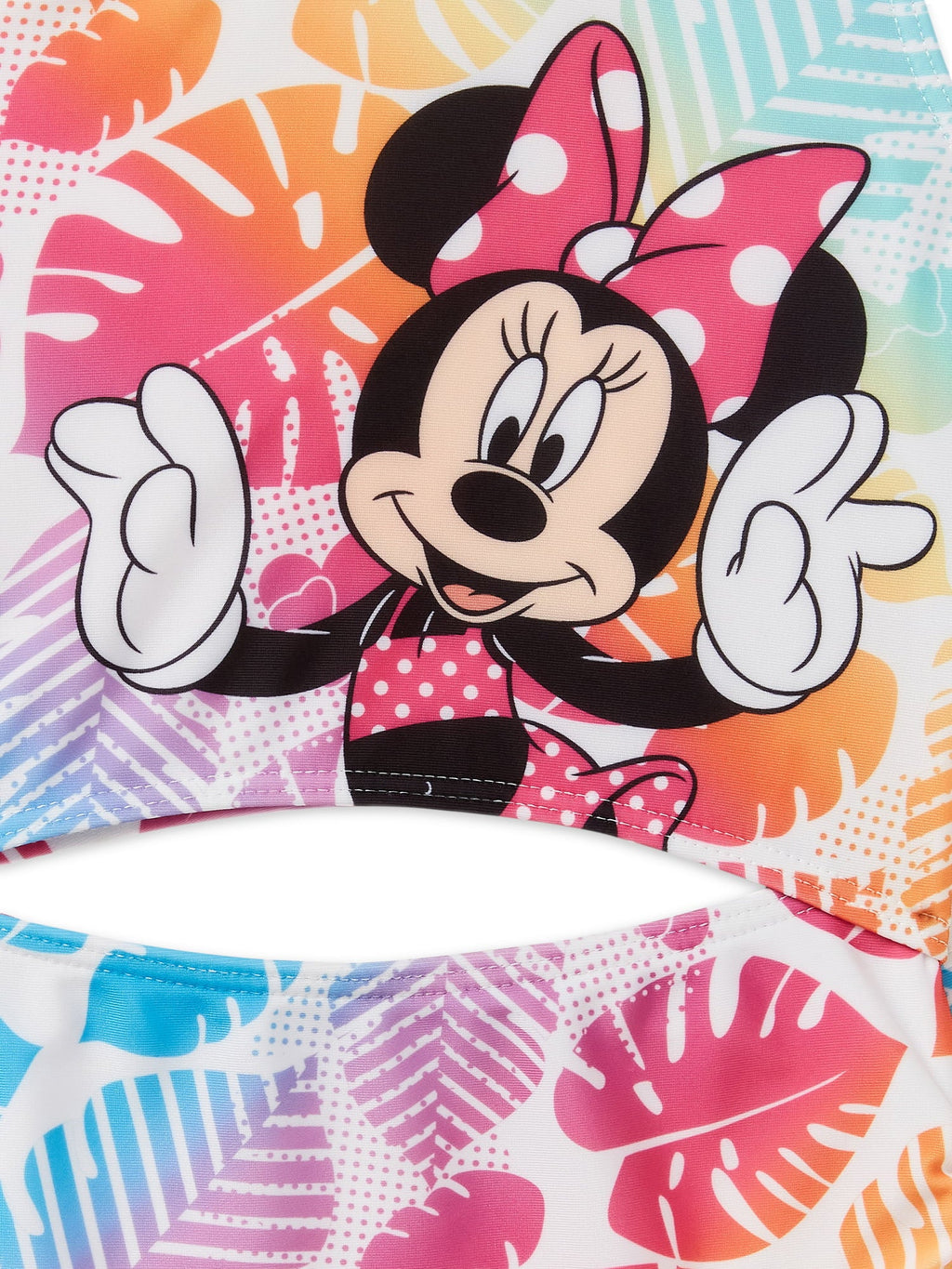 Disney Minnie Mouse Girls One Piece Cut Out Swim Suit, Sizes 4-7