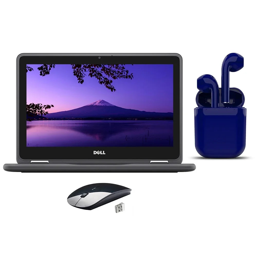 Restored Chromebook 11.6-inch 4GB RAM 32GB Celeron Bundle: Wireless Mouse, Bluetooth/Wireless Airbuds By Certified 2 Day Express (Refurbished)