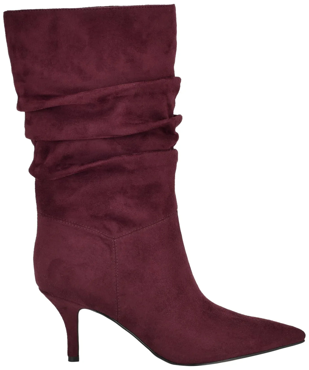 Nine West Women's Mycki Mid Calf Heeled Stiletto Boot 9, Wine 600