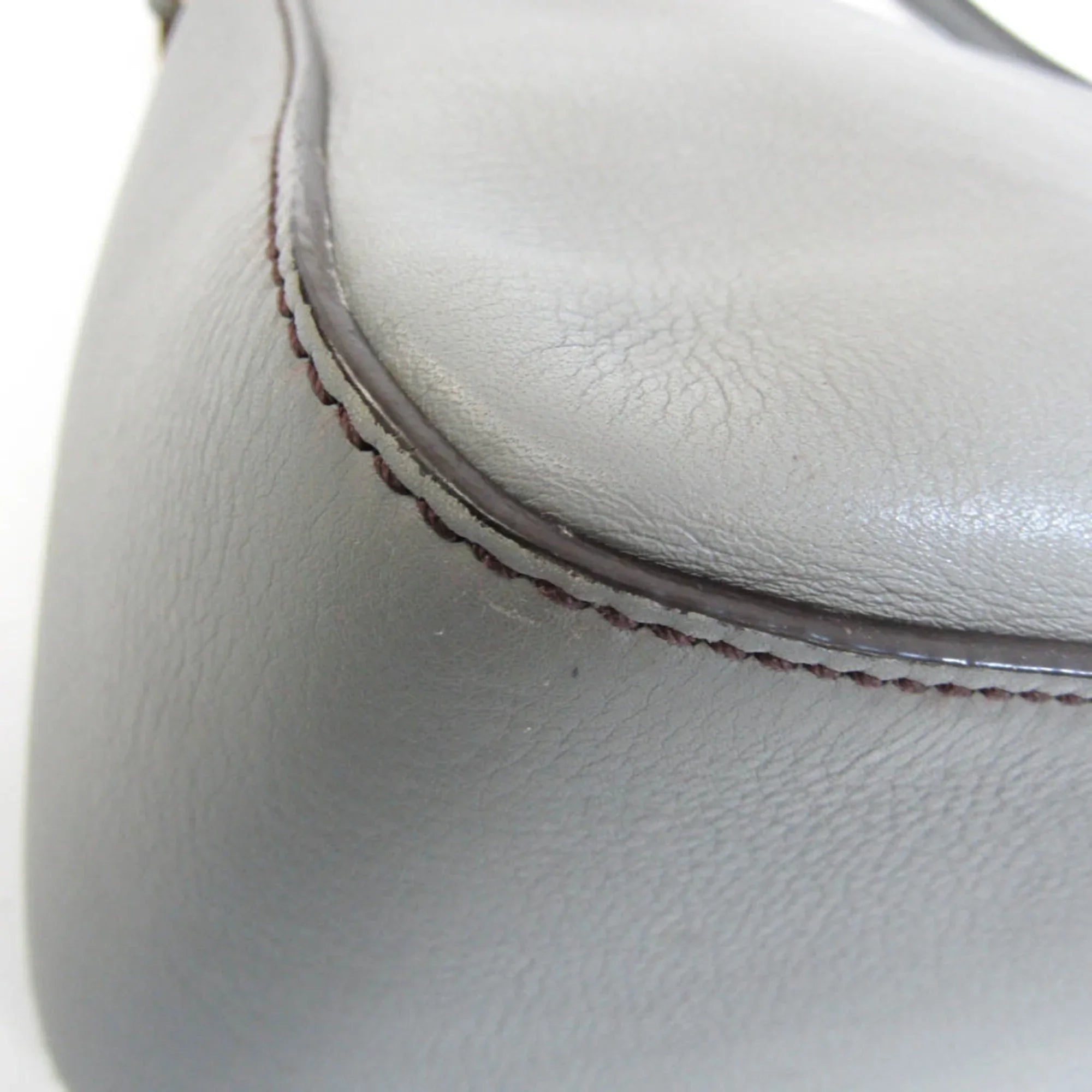 Pre-Owned Fendi Big Mamma Bucket 8BR638 Women's Leather Shoulder Bag Gray (Good)