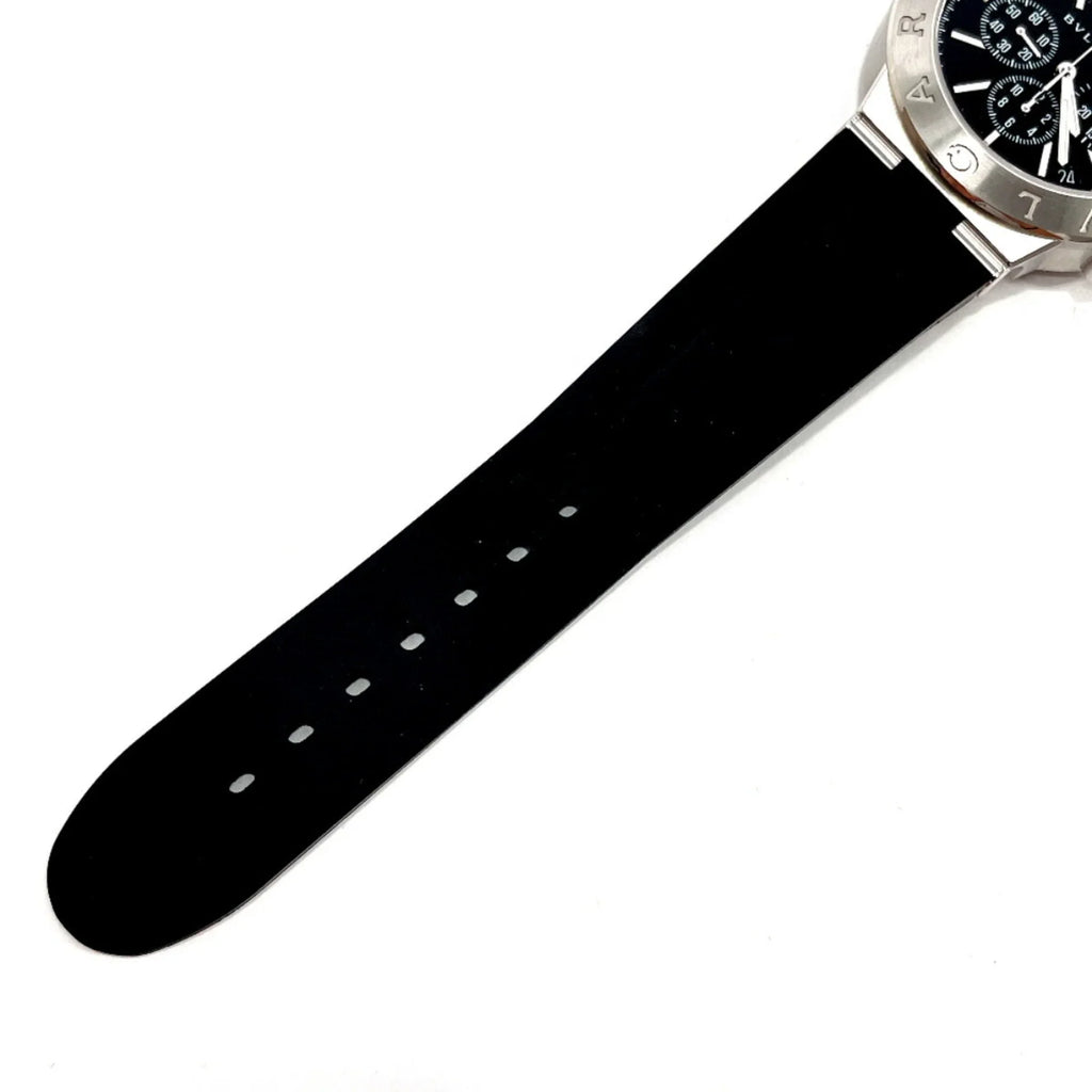 Pre-Owned Bvlgari Chrono Watch Stainless Steel Rubber BVLGARI DG41BSVDCH Men's Silver (Good)