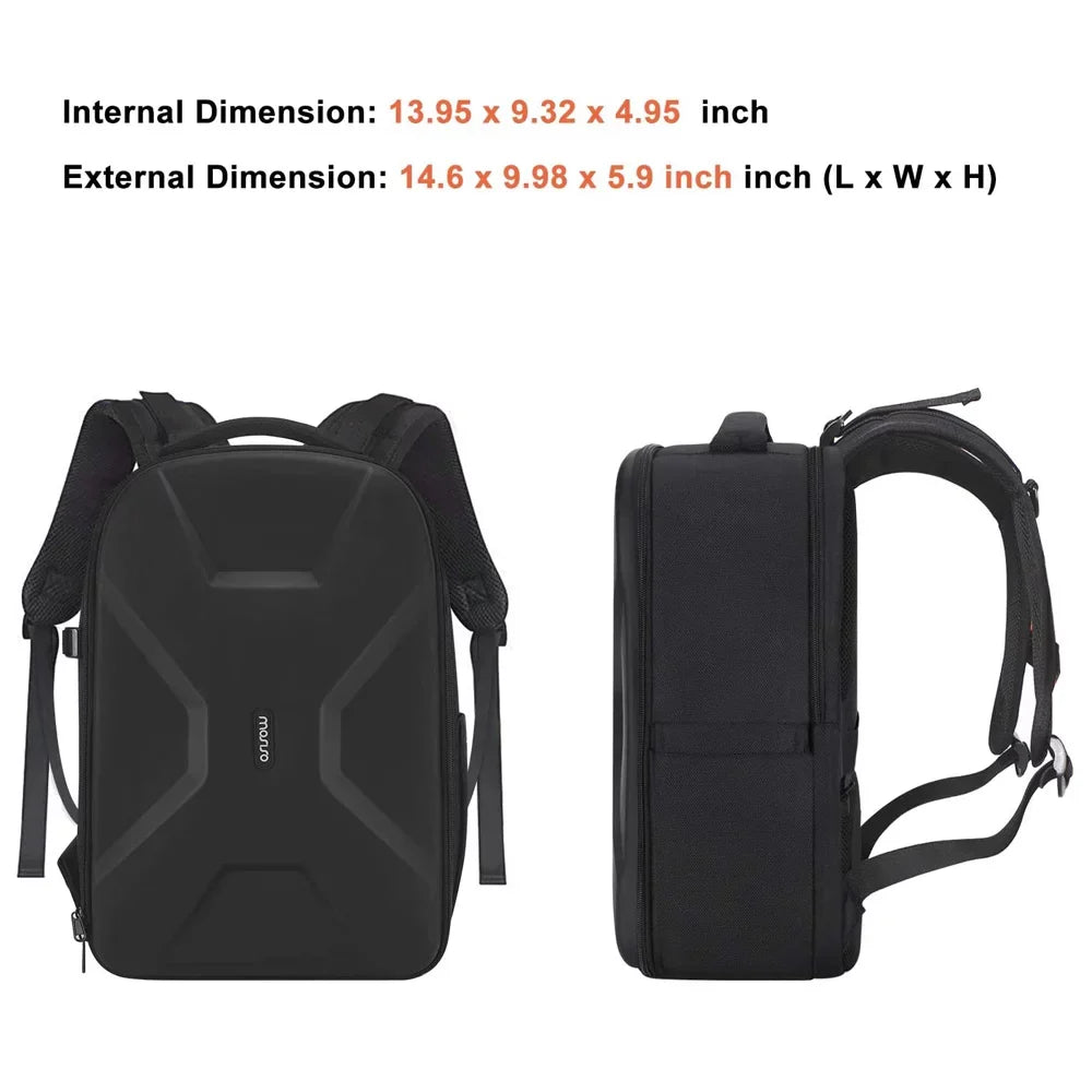 Mosiso Camera Backpack for Canon/Nikon/Sony/DJI Mavic Drone, DSLR/SLR/Mirrorless Photography Camera Bag Waterproof Hardshell Protective Case with Tripod Holder&Laptop Compartment, Black