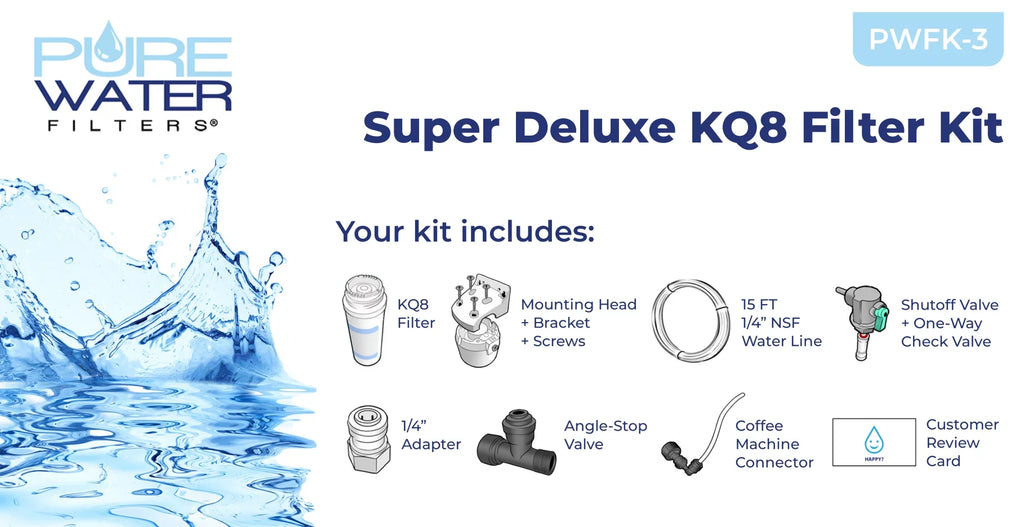 Keurig B150, K150, B155, K155 All-in-one Direct Water Line Plumb and Filter Kit for Keurig Brewers by PureWater Filters