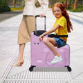 Wuzstar 24" Kid's Ride-on Travel Suitcase Portable Universal Wheel Waterproof Luggage,ABS+PC Aged 4-12 Years(Pink)