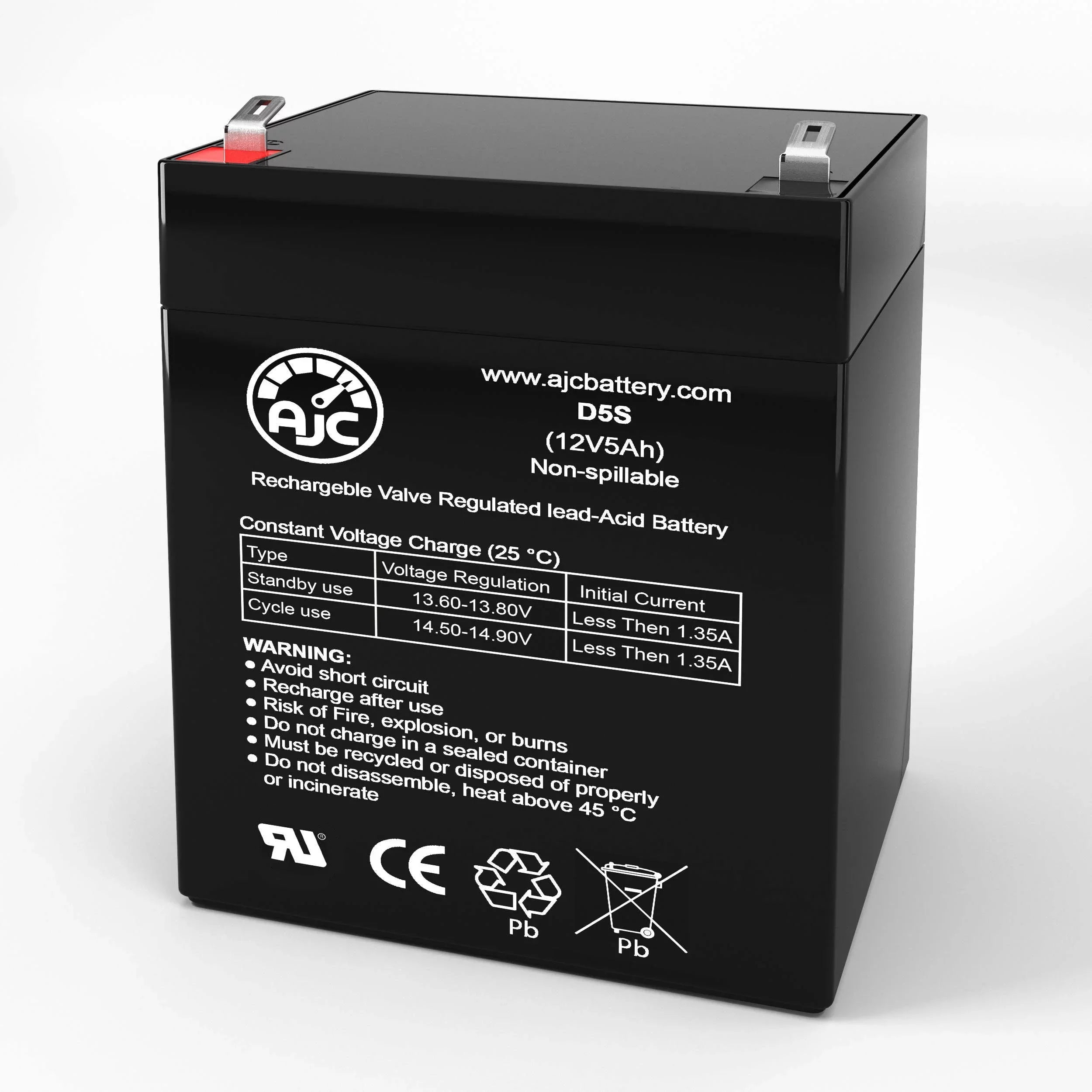 AJC Battery Fitting with Aosom Kids Motorcycle Dirt Bike Electric 12V 5Ah Ride-On Toy Replacement Battery