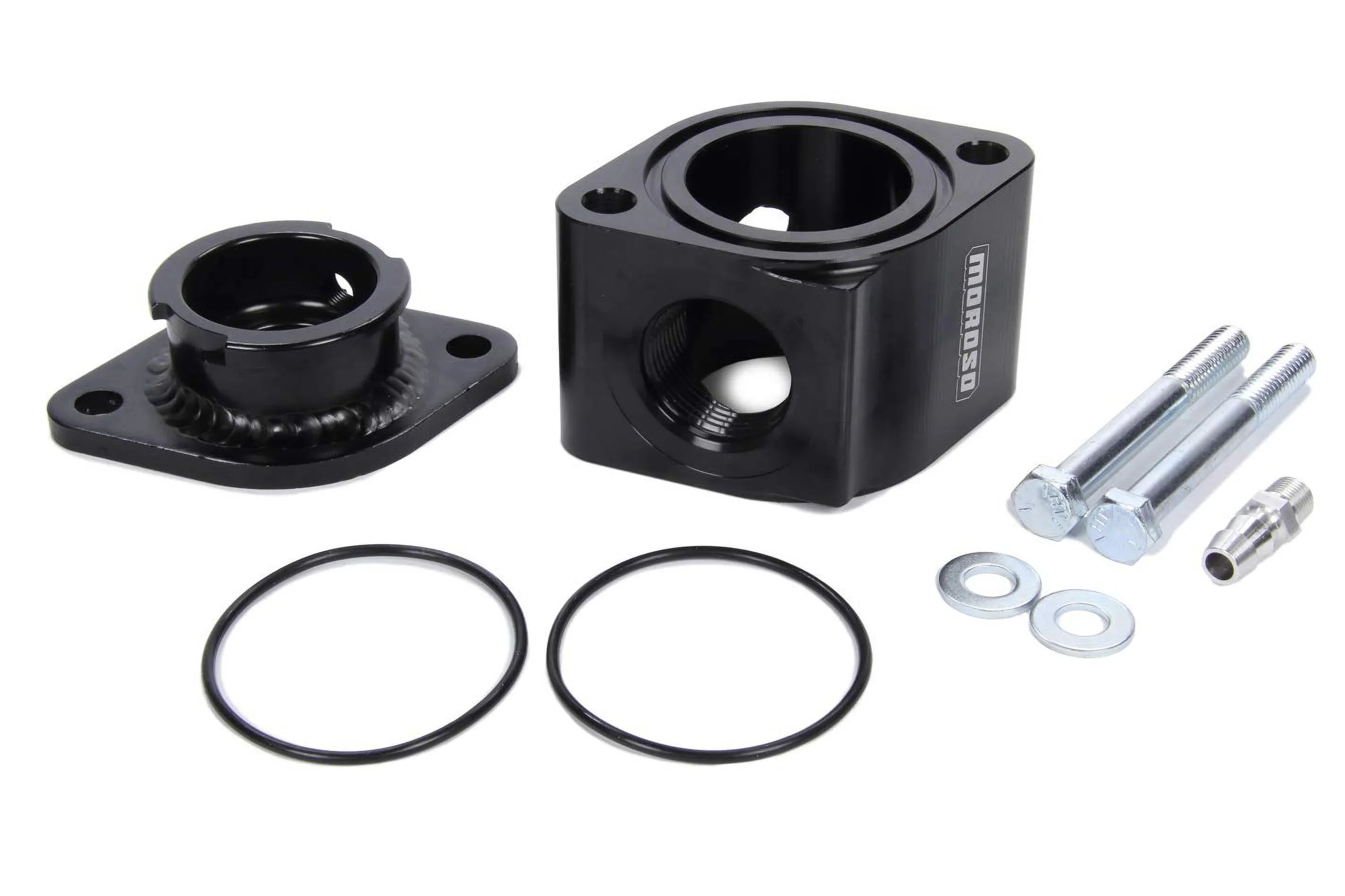Moroso 63424 Manifold Filler Neck Kit - Billet Aluminium Black