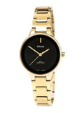 PRS676 Women's Easy Style Black Dial Yellow Gold Steel Bracelet Watch