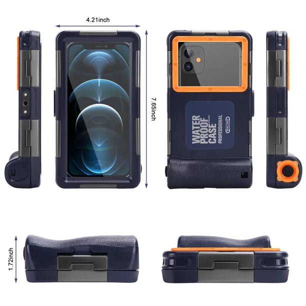 UrbanX Professional [15m/50ft] Swimming Diving Surfing Snorkeling Photo Video Waterproof Protective Case Underwater Housing for Xiaomi Mi 8 Pro And all Phones Up to 6.9 Inch LCD with Lanyard