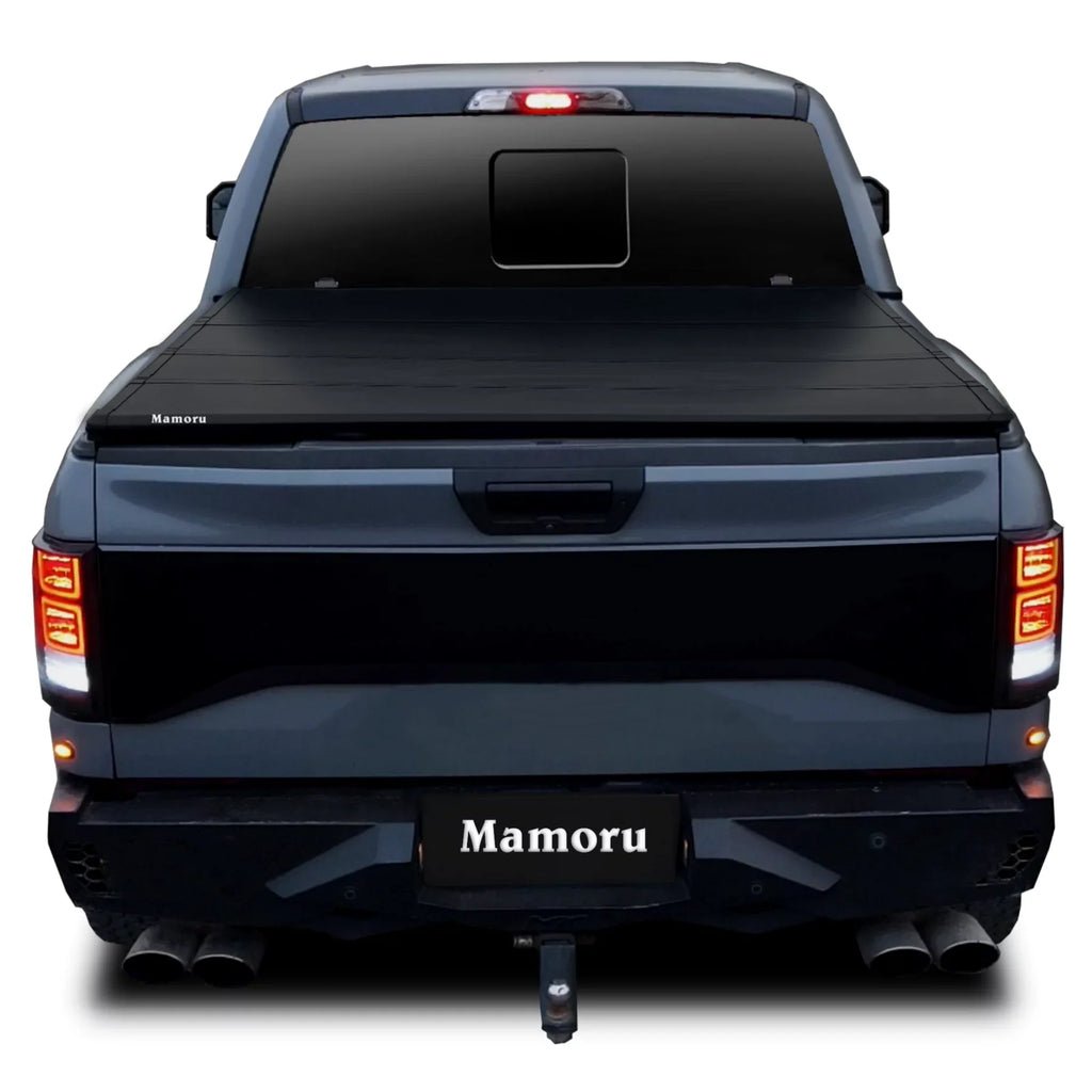 Mamoru Hard FRP Quad-Fold Solid Tonneau Wrap Fitting with 2016 2017 2018 2019 2020 2021 2022 2023 Tacoma 6' / 73.7" Truck Bed Shield | Fit for Deck Rail System