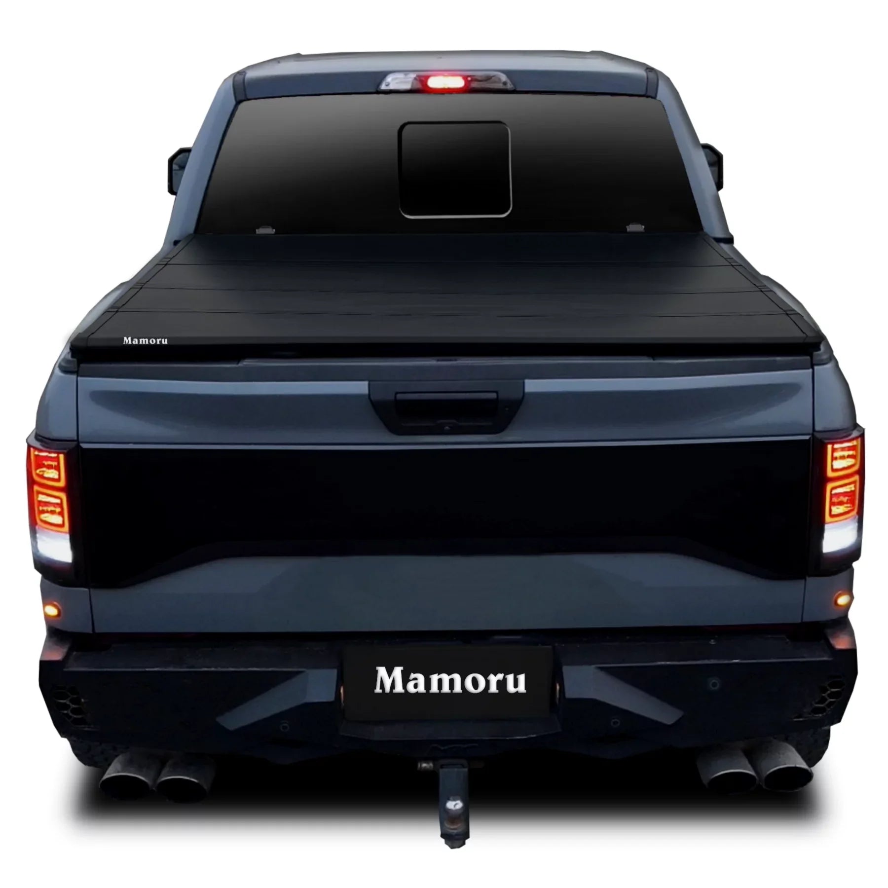 Mamoru Hard FRP Quad-Fold Solid Tonneau Wrap Fitting with 2016 2017 2018 2019 2020 2021 2022 2023 Tacoma 6' / 73.7" Truck Bed Shield | Fit for Deck Rail System