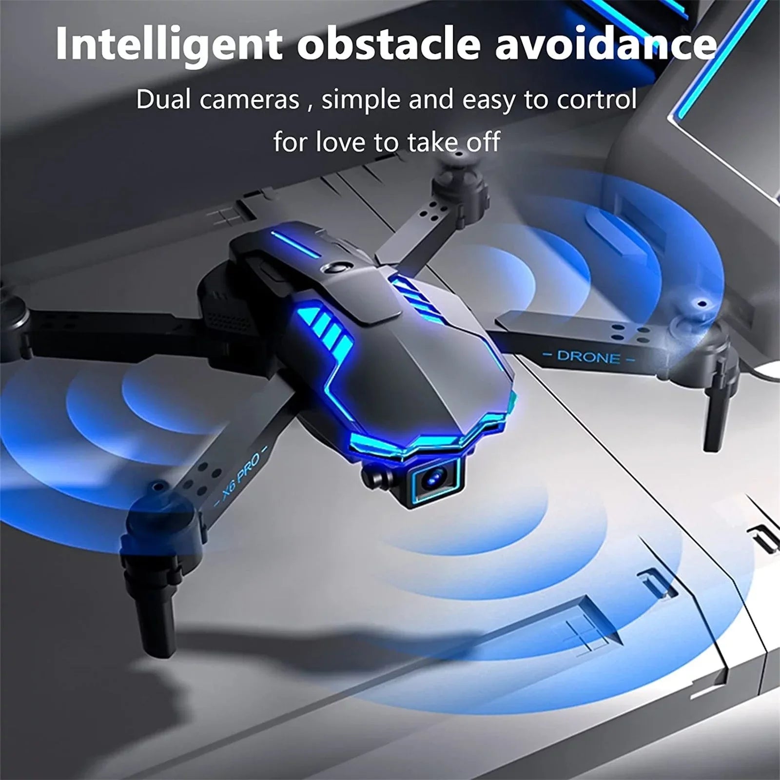 Speed Smart 4 With 4K HD FPV Single Camera For Kids And Adults Mini Foldable RC Airplane WiFi RC Quadcopter Off Track Headless Mode One Button StartSmart Obstacle Avoidance