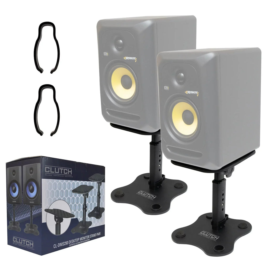 Clutch CL-DMS250 Mighty Series Desktop Studio Monitor Speaker Stands 4 Package