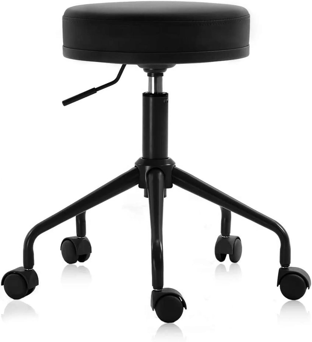 Swivel Rolling Hydraulic Height Adjustable Stool 503 For Clinic Nursing Spas Beauty Salons Dentists Home Office (Standard, Black)