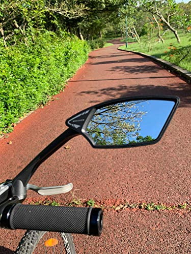 MEACHOW New Scratch Strong Glass Lens,Handlebar Bike Mirror, Rotatable Safe Rearview Mirror, Bicycle Mirror, (Sliver Right Side) ME-006RS