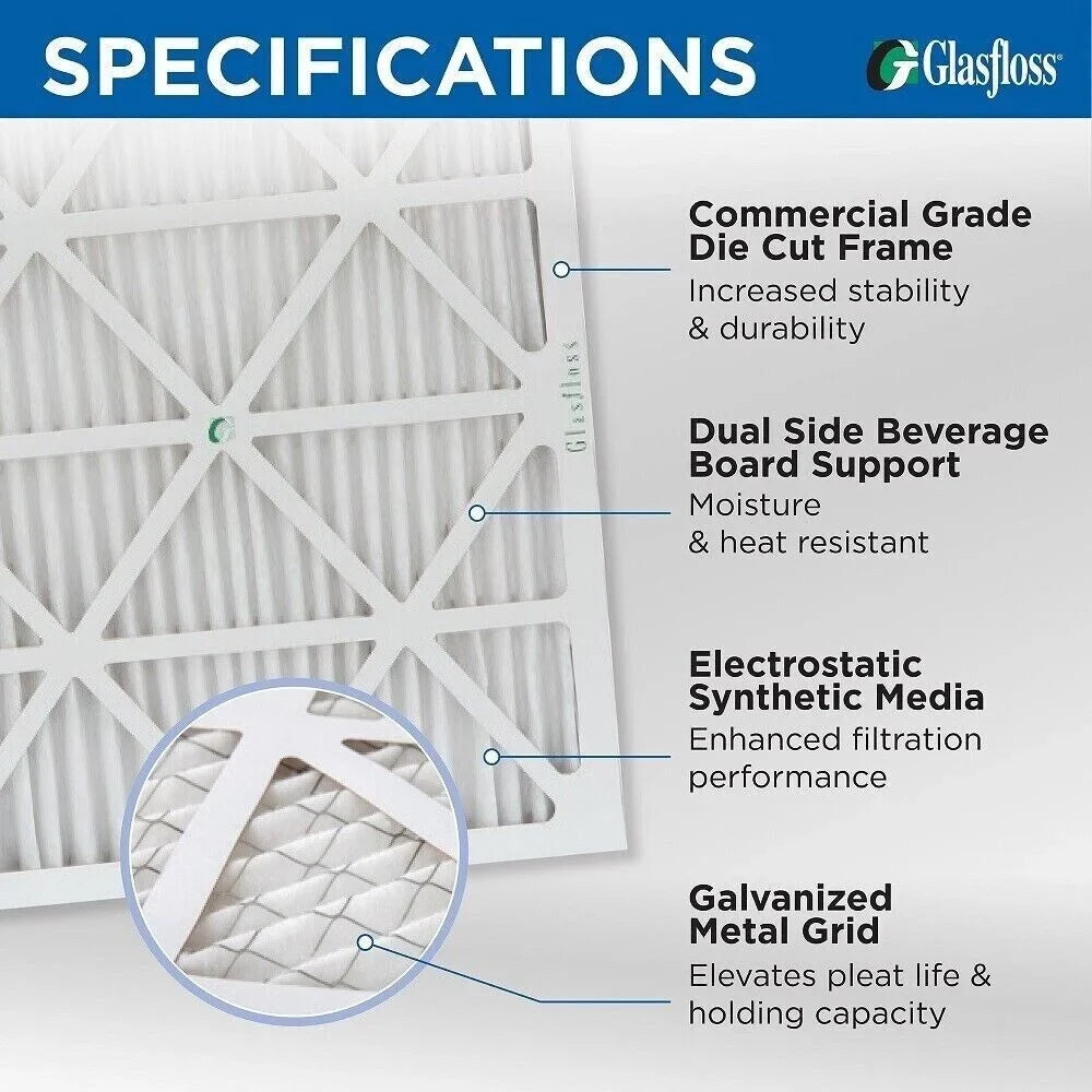 16x16x1 Air Filter Glasfloss ZL Series MERV 10 - Box of 12