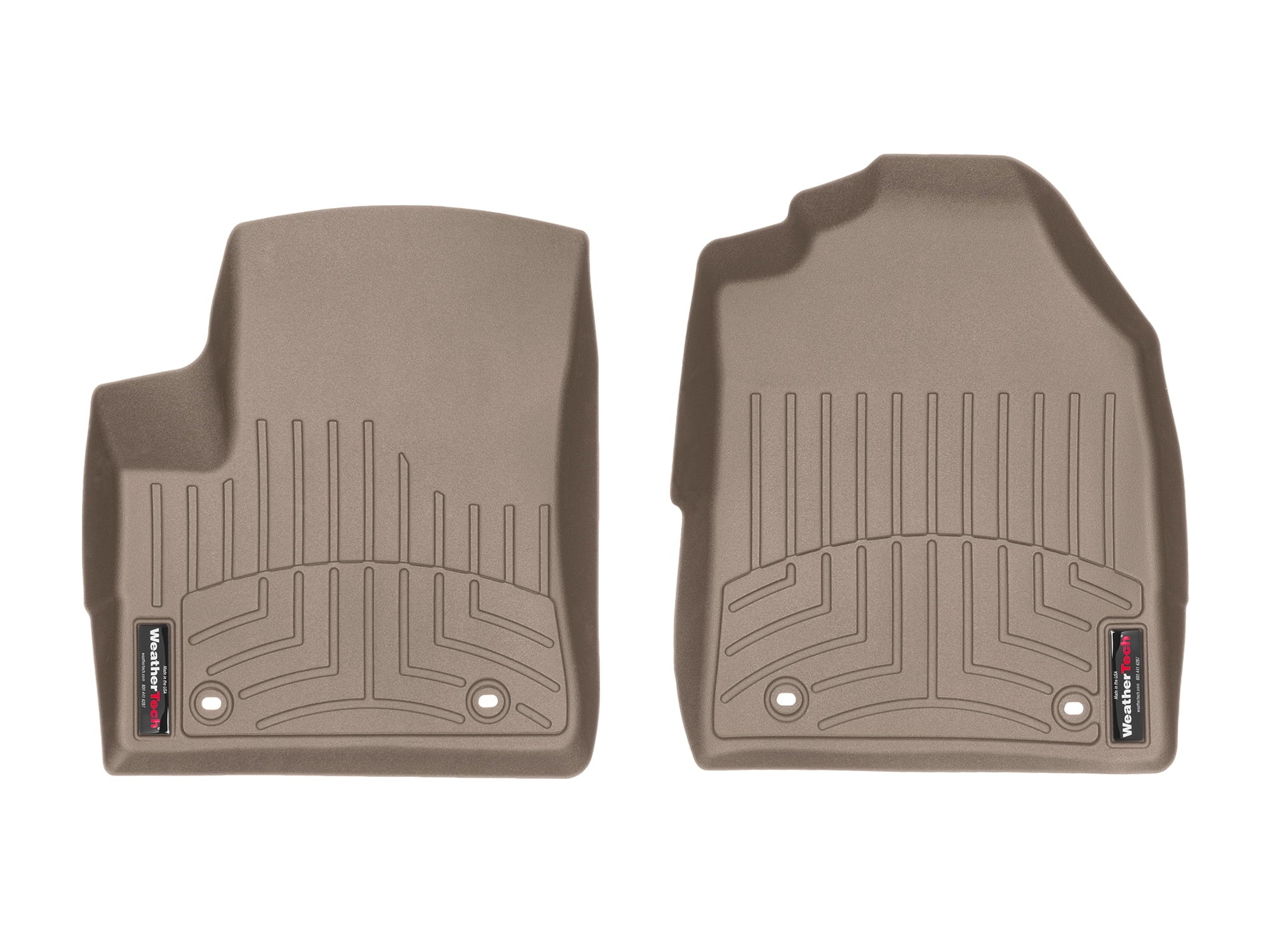 Climate Custom Fit FloorLiners Fitting with 2009-2013 Ford Transit Connect - 1st Row (Driver & Passenger), Tan
