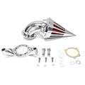 Krator Motorcycle Chrome Spike Air Cleaner Intake Filter Suitable with Harley-Davidson Touring Custom Applications