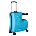AIQIDI 20" Kids Ride On Suitcase, Portable Spinner Wheels Trolley Luggage Blue Horse Shape Kids Travel Suitcase