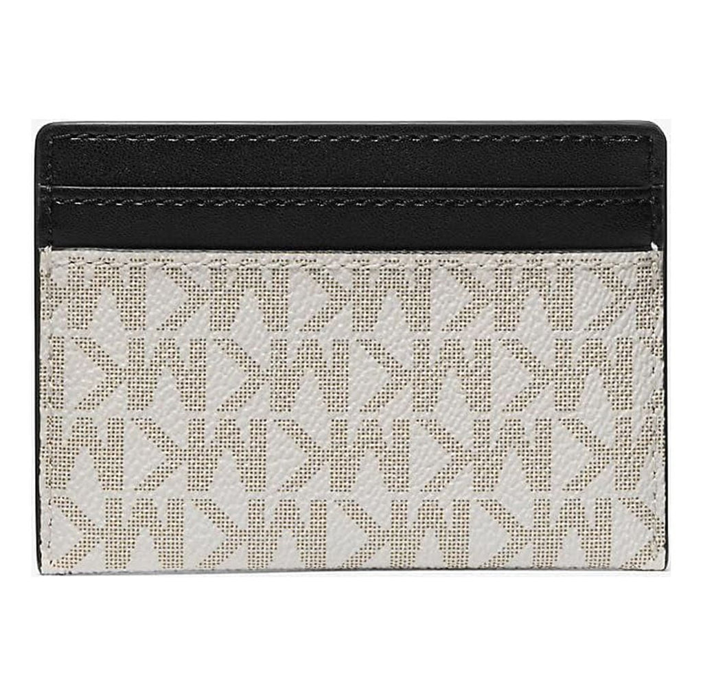 Michael Kors Reed Large Leather Card Holder - Vanilla/Black