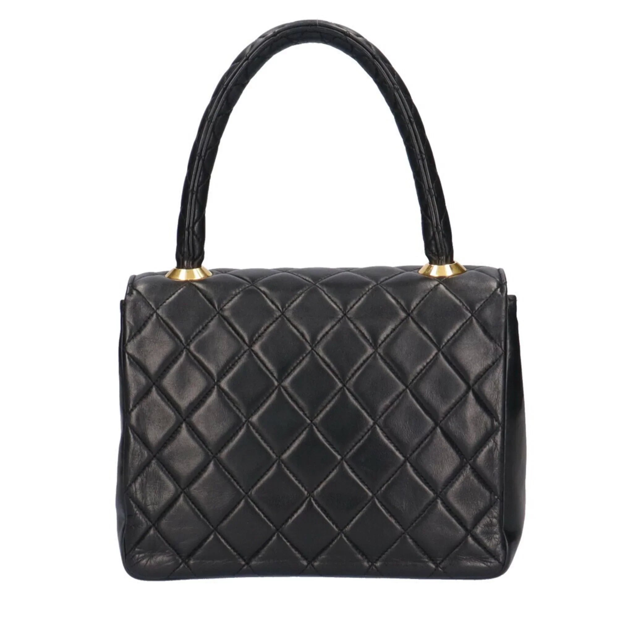 Pre-Owned Chanel matelasse handbag lambskin black ladies CHANEL (Good)