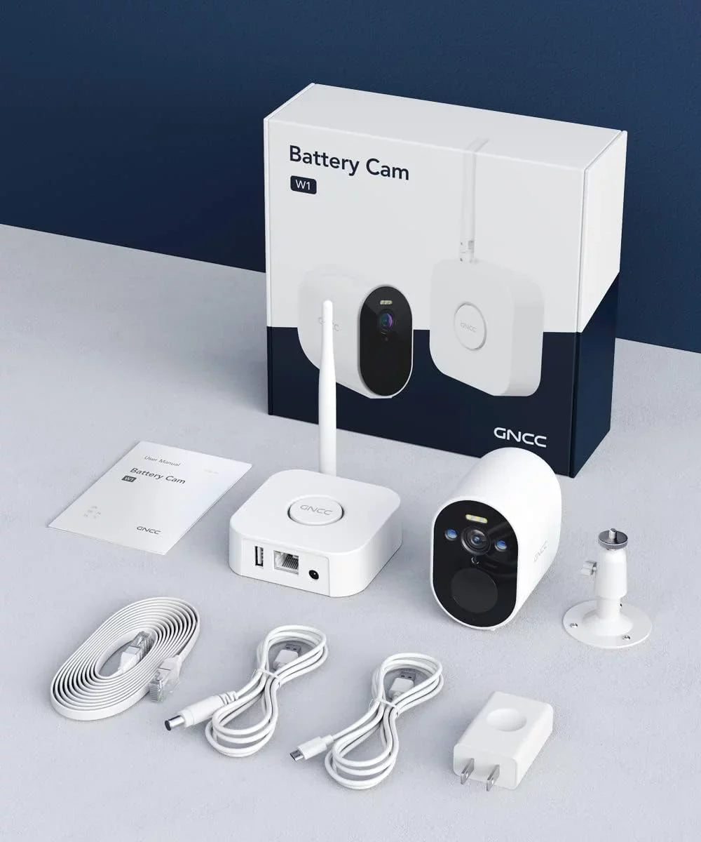 Wireless Outdoor Security Camera,1080P Surveillance Camera, IP66 Waterproof,Color Night Vision, Sound Light Alarm, Storage up to 128GB, 1 Cam with Hub