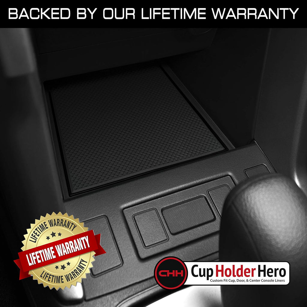CupHolderHero for Subaru Forester Accessories 2014-2018 Premium Custom Interior Non-Slip Anti Dust Cup Holder Inserts, Center Console Liner Mats, Door Pocket Liners 17-pc Set (Solid Black)