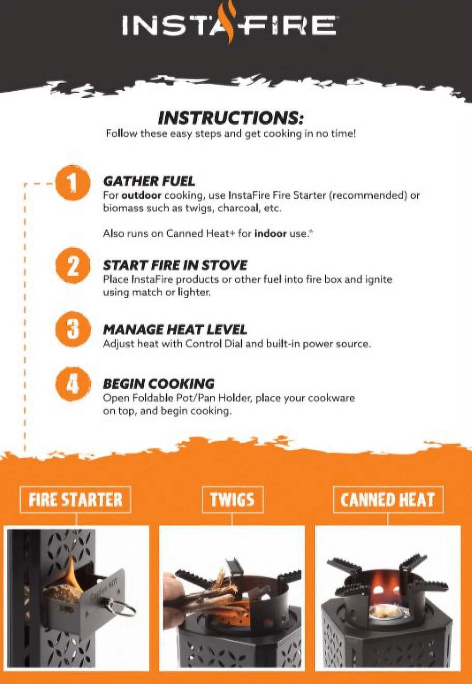 New InstaFire Inferno Pro Outdoor Biomass Fuel Stove (off-Grid, Emergency, Camping)
