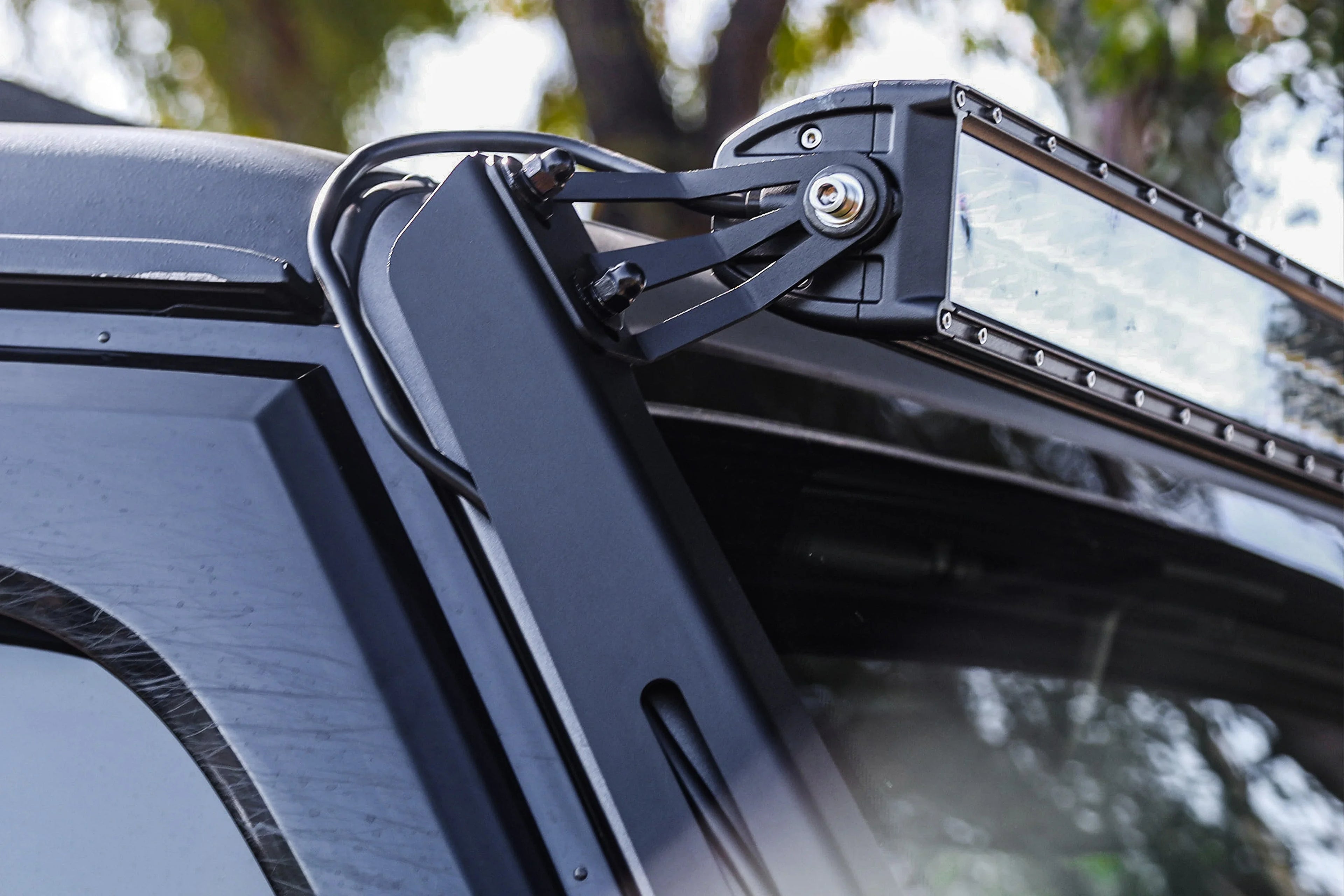 Attica 2018-2024 Fits Jeep Wrangler JL 2019-2024 Gladiator JT A Pillar Light Mount Bracket Powder Coated Steel ATTJL01E104-BX