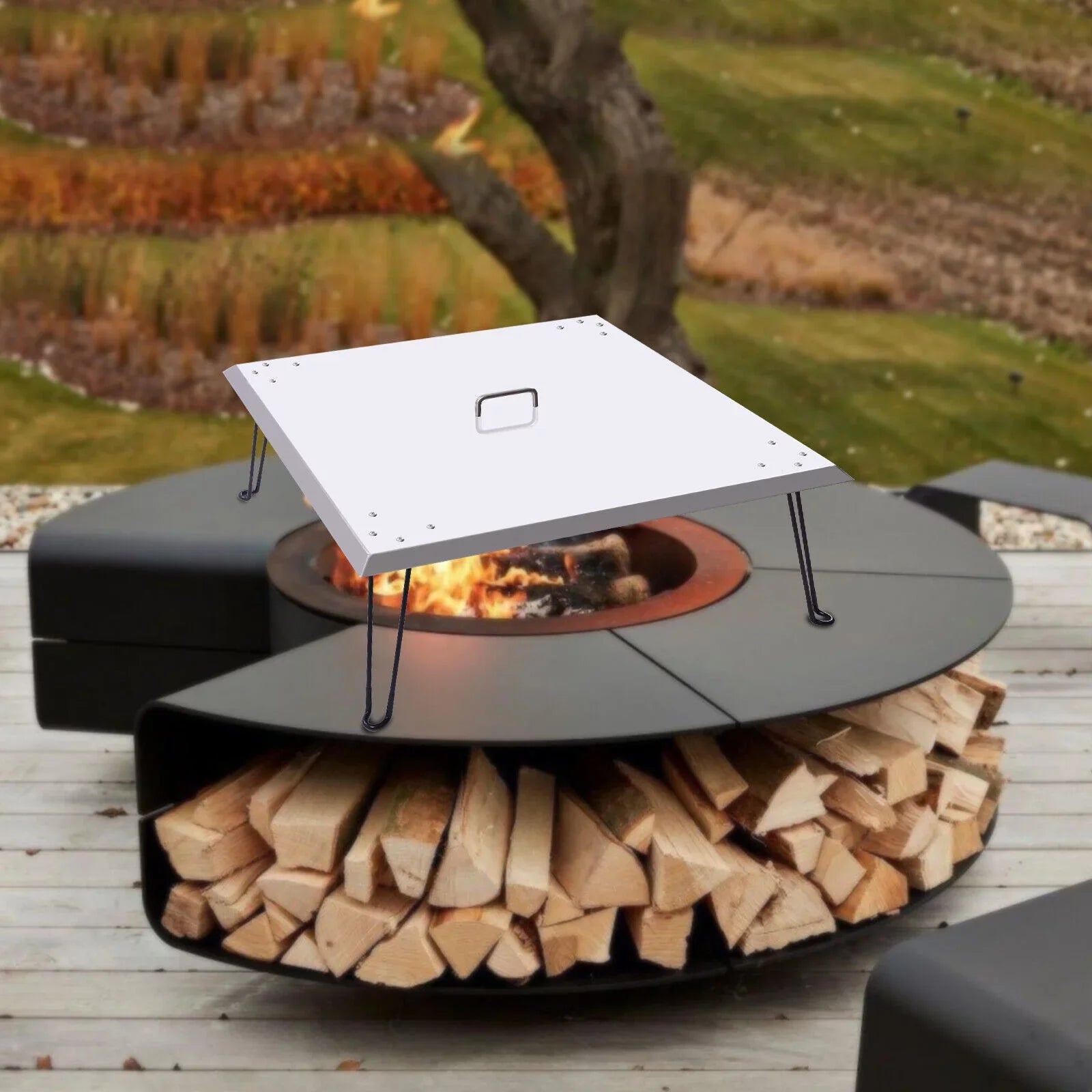 Fire Pit Burner Coating Heat Deflector-Turn Fire Pit into a Patio Heater 30"x30"