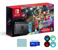 Nintendo Switch Joy-Con Neon Blue/Red Console Bundle: Mario Kart 8 Deluxe Full Game Download | 3 Months Nintendo Switch Online Membership | with Mazepoly Accessories
