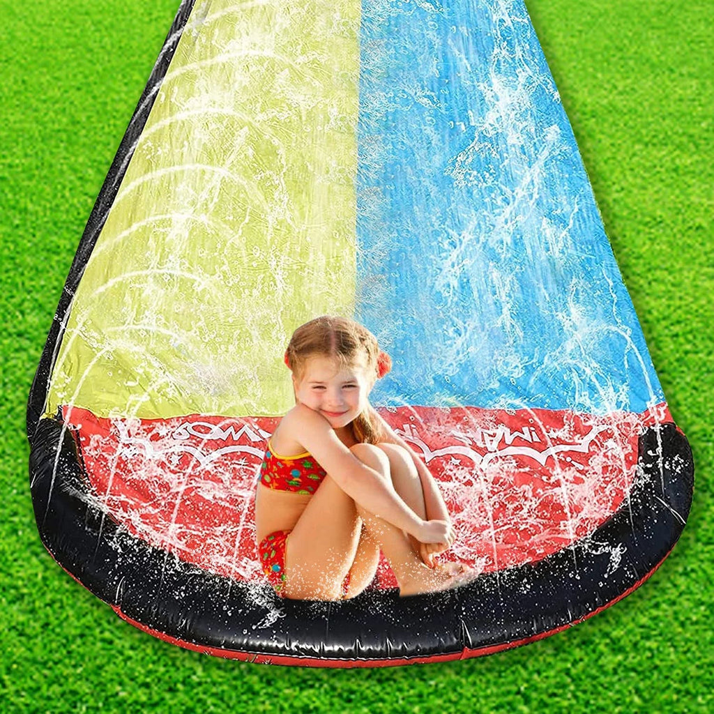 Blossomly 15.5ft Lawn Water Slides Water Toys, Party Racing Toy